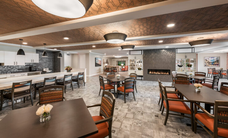 Bright, inviting space with comfortable seating, perfect for socializing and enjoying community life.