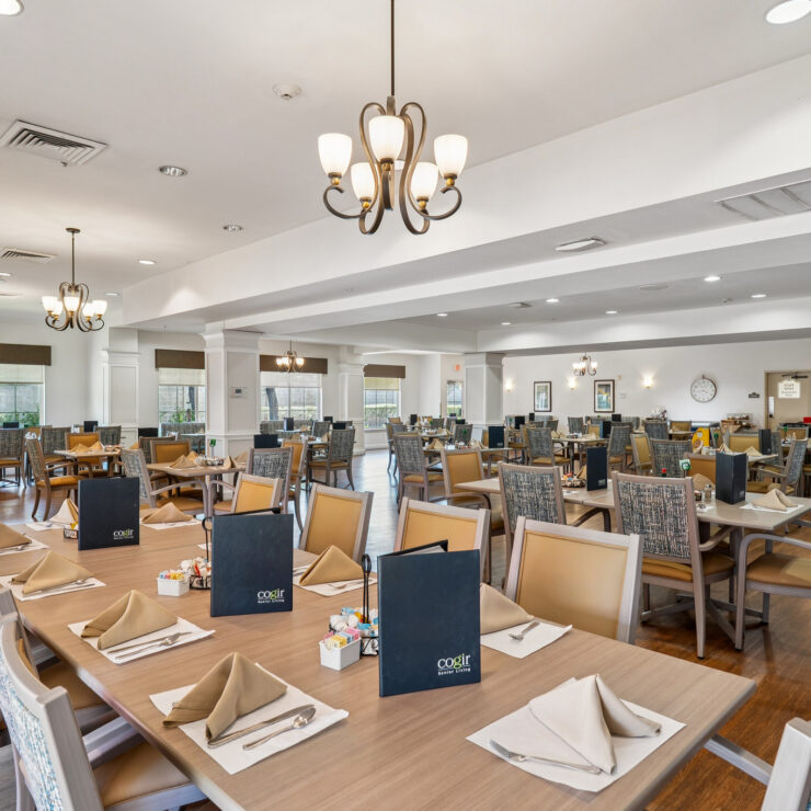 Bright and inviting dining area, perfect for community gatherings and shared meals.