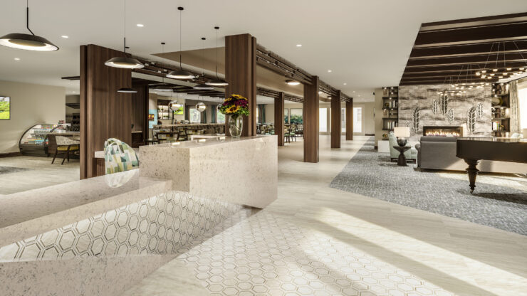 A welcoming space filled with natural light, inviting seating, and elegant decor fosters community and comfort.