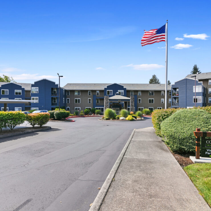 A welcoming community with vibrant gardens and comfortable living spaces, perfect for relaxation.