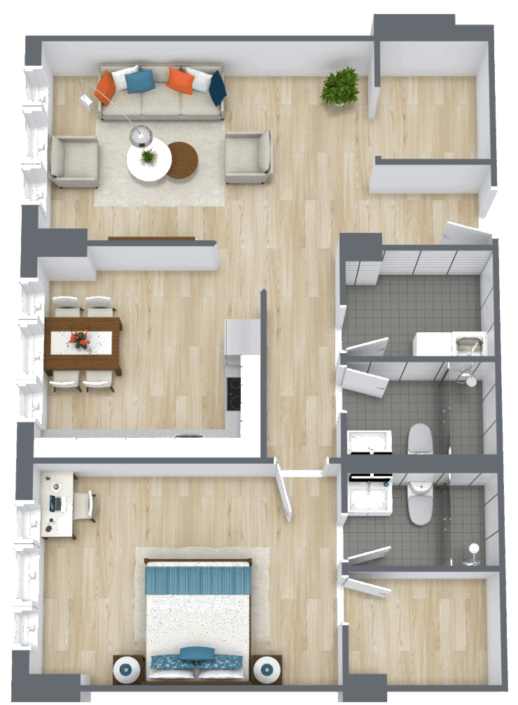 Bright and inviting living spaces foster community and comfort, perfect for relaxed gatherings.