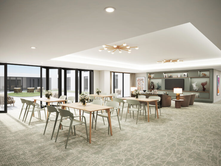 Bright, inviting space with elegant decor, fostering community and comfort for residents.