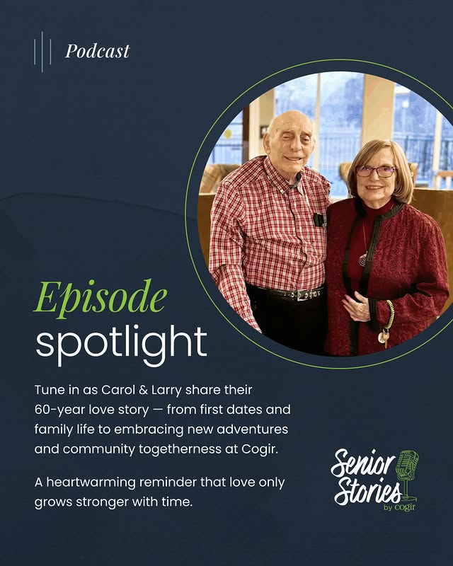 Carol & Larry’s story is one of lasting love, shared adventures, and the joy of starting a new chapter together. 💛 Their journey reminds us that connection and companionship only deepen with time. Revisit their episode of Senior Stories by Cogir: https://cogirusa.com/insights-media/senior-stories-by-cogir-carol-and-larry/
