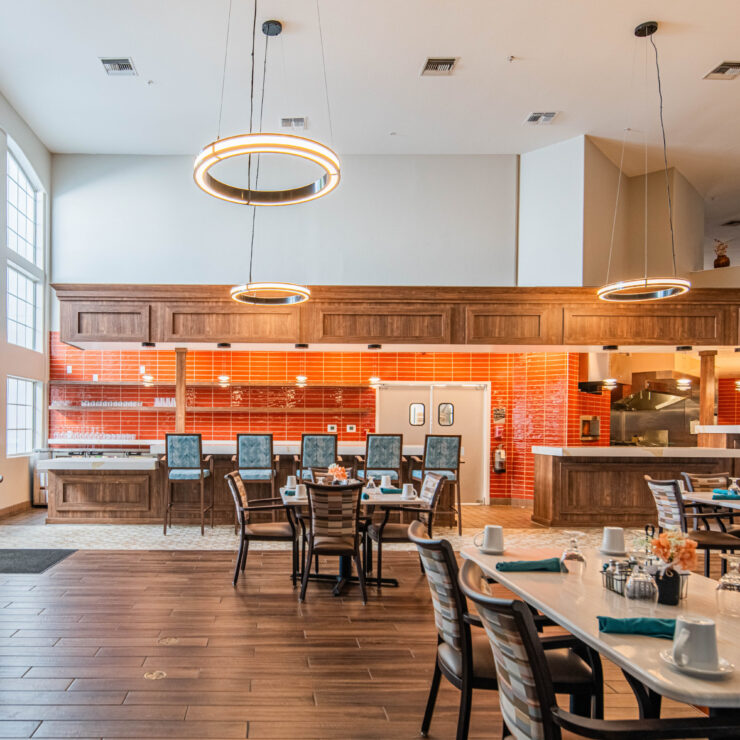 Bright and inviting dining area, designed for community gatherings and warm conversations.