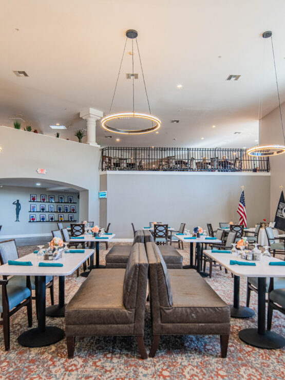 Bright, inviting dining area filled with comfortable seating, fostering community and connection.