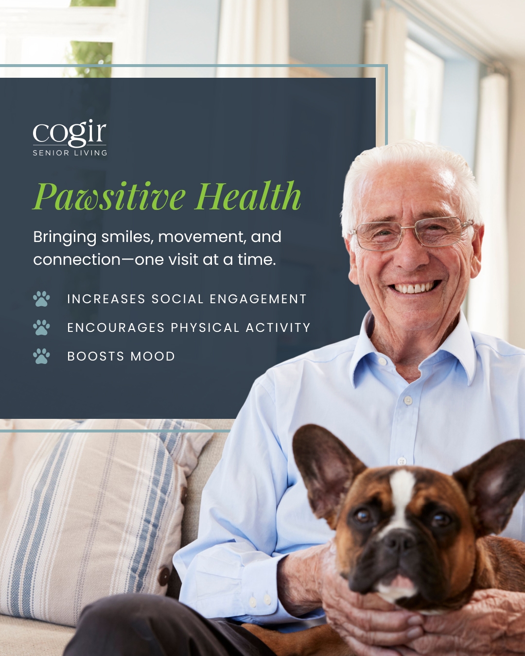 Pets bring comfort, companionship, and a special kind of joy that stays with us long after the moment passes. That’s why programs like Pawsitive Health are such an important part of life at Cogir. 🐾
Want to join in the fun? Check your community’s website or social media page for details on our upcoming World’s Largest Dog Party!