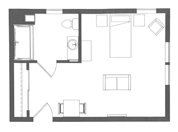 Spacious and accessible apartment layout designed for comfort and ease of living.