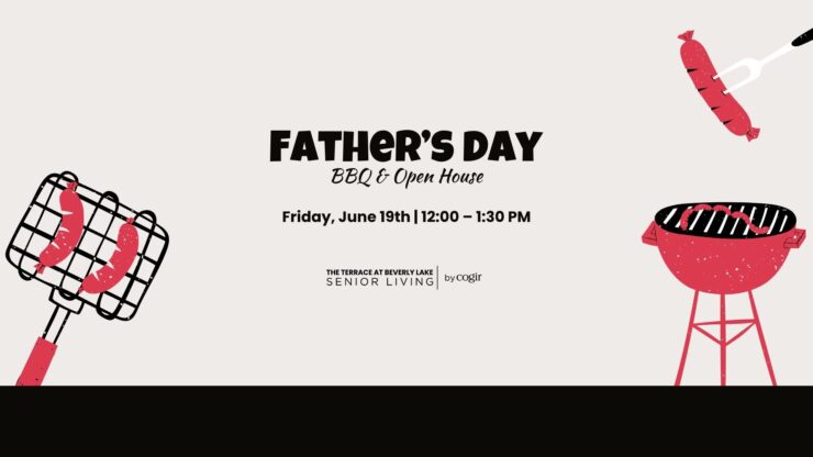 Father’s Day BBQ and open house event promoting community and togetherness at senior living.