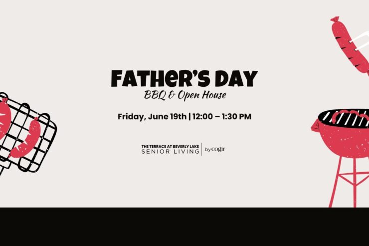Father’s Day BBQ and open house event promoting community and togetherness at senior living.