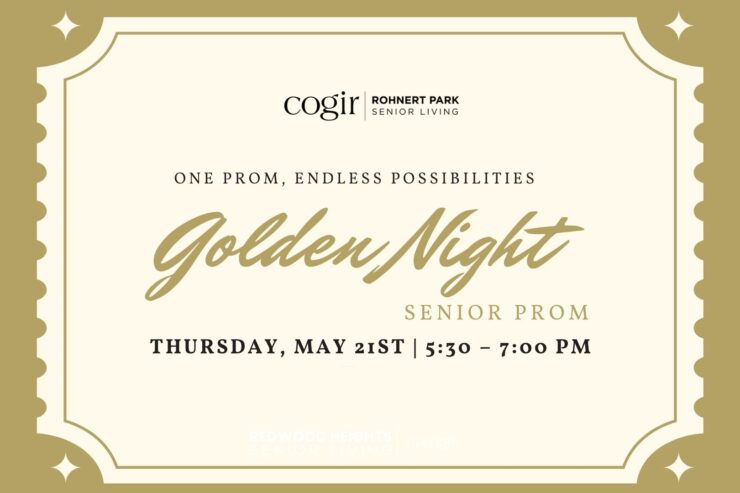 Elegant invitation for a senior prom event celebrating community and joyful connections.