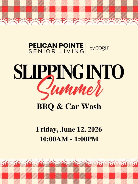 Invitation to a summer BBQ and car wash event fostering community and connection for seniors.