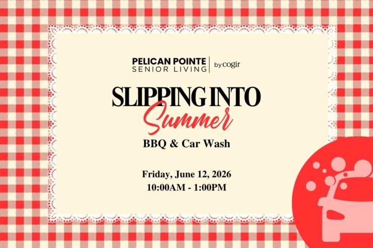 Invitation to a summer BBQ and car wash event fostering community and connection for seniors.