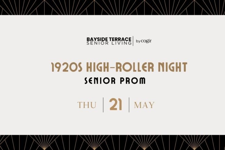 Invitation to a 1920s-themed senior prom event fostering joyful connections and celebration.