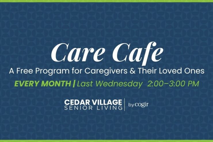Caregivers and loved ones gathering monthly for support and connection at Cedar Village.