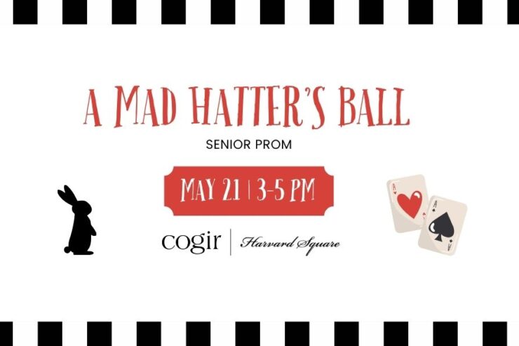 Announcement for a themed senior prom event promoting fun and community engagement.