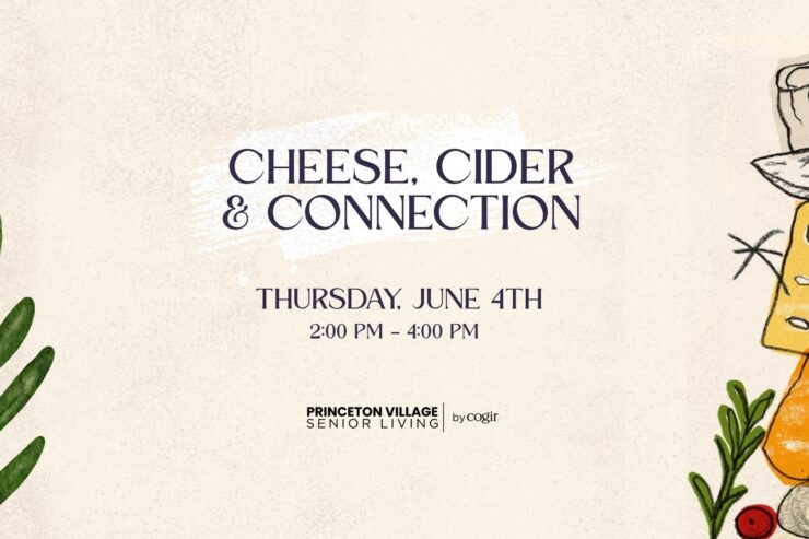 Event invitation showcasing a welcoming community gathering with cheese and cider tasting.