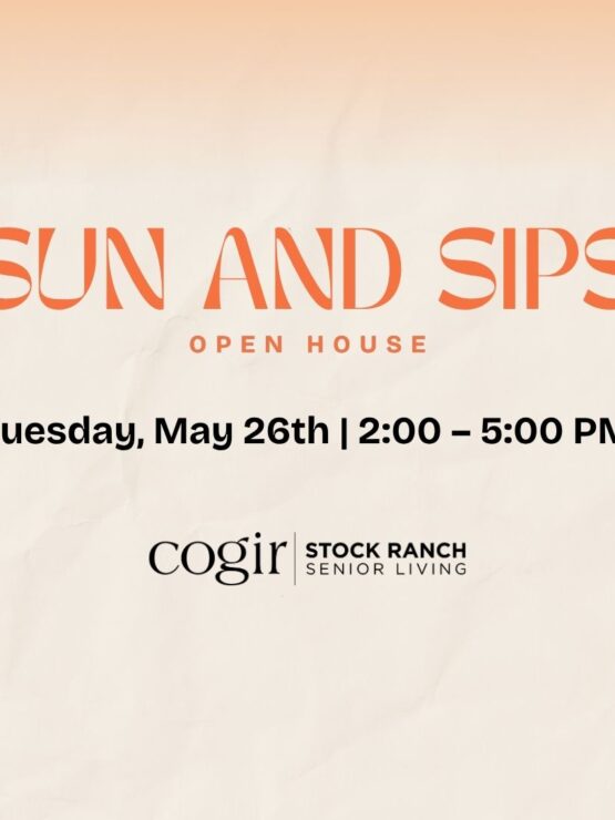 Invitation to a welcoming open house event fostering community and relaxation at Cogir Stock Ranch.
