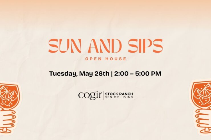 Invitation to a welcoming open house event fostering community and relaxation at Cogir Stock Ranch.