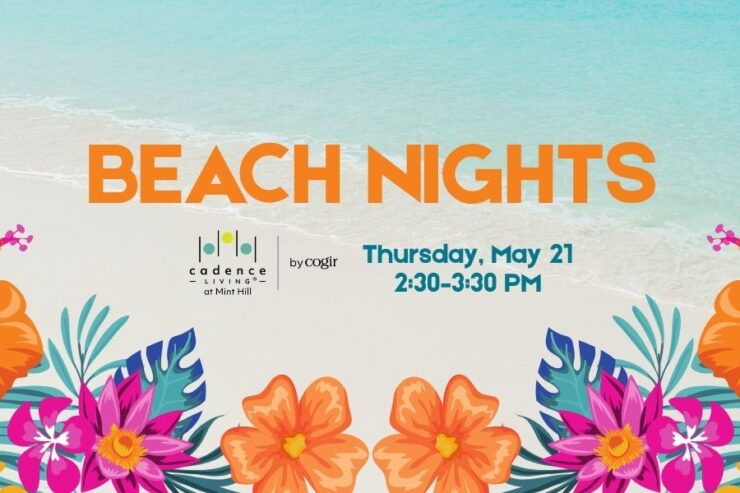 Tropical-themed event promoting community and relaxation by the beach at Cadence Living.