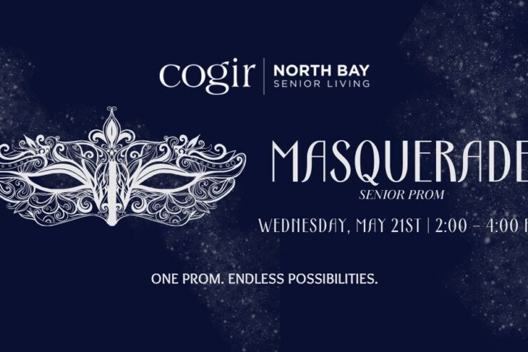 Elegant masquerade-themed senior prom event promoting joyful community engagement and celebration.