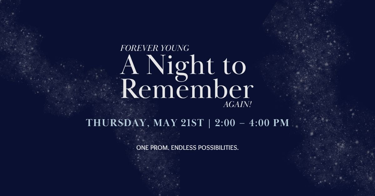 Evening event invitation with elegant design promoting a joyful community celebration.