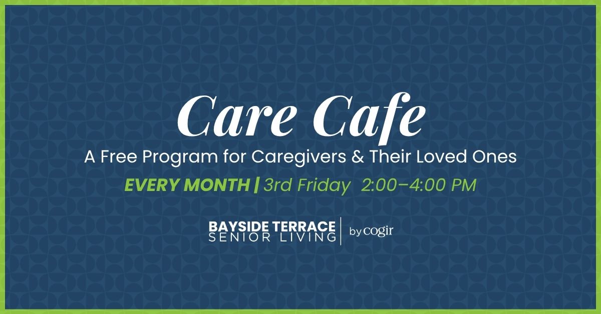 Supportive community event for caregivers and loved ones held monthly at Bayside Terrace Senior Living.