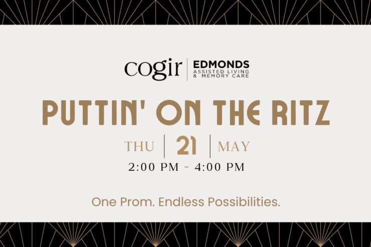 Elegant community event announcement promoting a joyful, engaging social gathering at the retirement home.