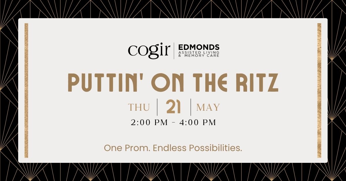 Elegant community event announcement promoting a joyful, engaging social gathering at the retirement home.