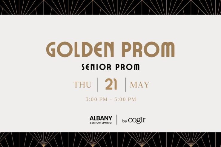 Elegant event invitation for a senior prom fostering celebration and community connection.