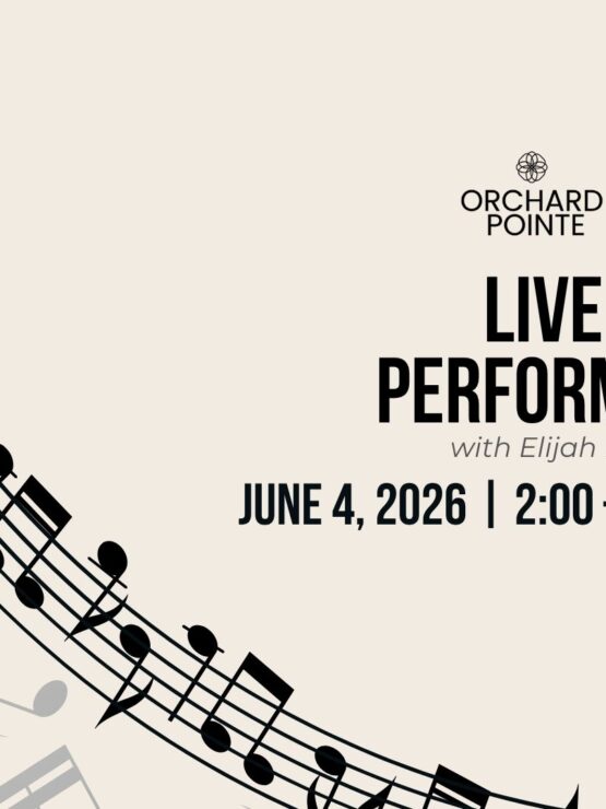 Live piano event featuring music and community at Orchard Pointe retirement home.