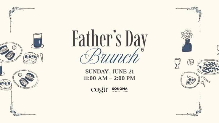 Father’s Day brunch event invitation with elegant design and warm community spirit.