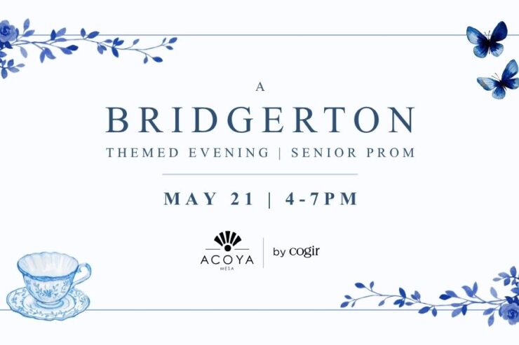 Invitation to a Bridgerton-themed senior prom event fostering community and celebration.