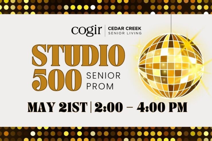 Bright and festive senior prom event announcement reflecting community and joyful celebration.