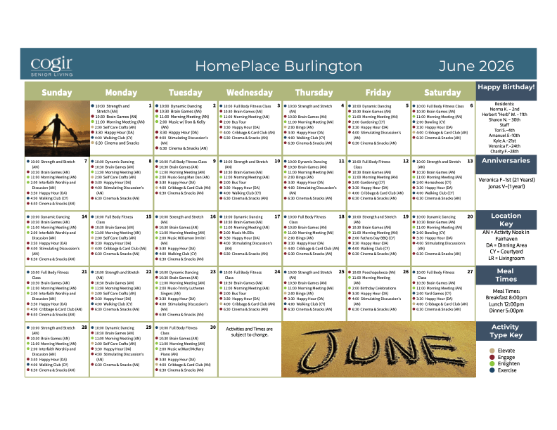 Bright, welcoming community spaces with residents engaged in diverse, joyful activities.