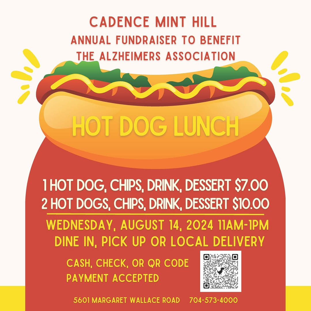 Join us for our Annual Fundraiser to benefit the Alzheimer’s association! We’ll be enjoying hot dogs and spending time together for a great cause.