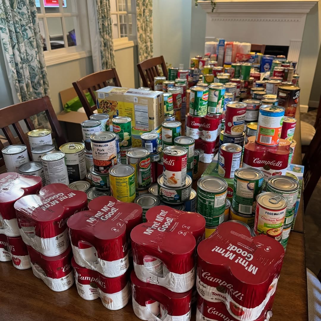 Thank you to all that donated to the food drive! We received 350 cans for Feed NC.