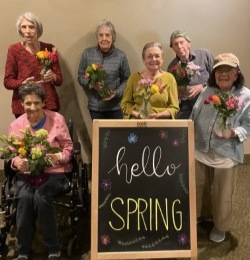 Our community came together today, each resident holding a fresh bloom, to welcome the new season with warmth and joy. Smiles, laughter, and the simple beauty of flowers filled the air! Here’s to longer days, brighter moments, and the fresh start that spring brings 💐