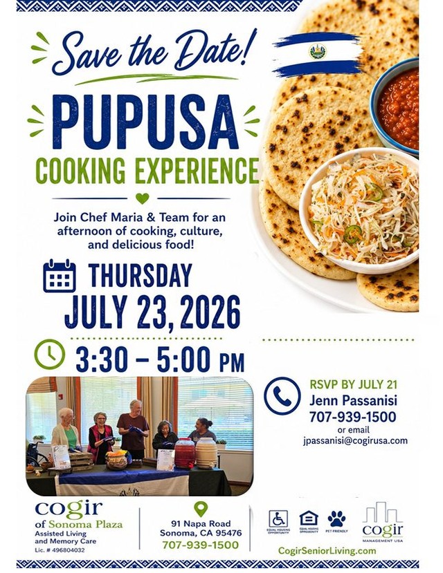 Join chef Maria & Team for an afternoon of cooking, culture and delicious food! Thursday July 23rd from 3:30-5pm Space is limited RSVP by July 21st Jenn Passanisi- Community Relations Director 707-939-1500 Jpassanisi@cogirusa.com