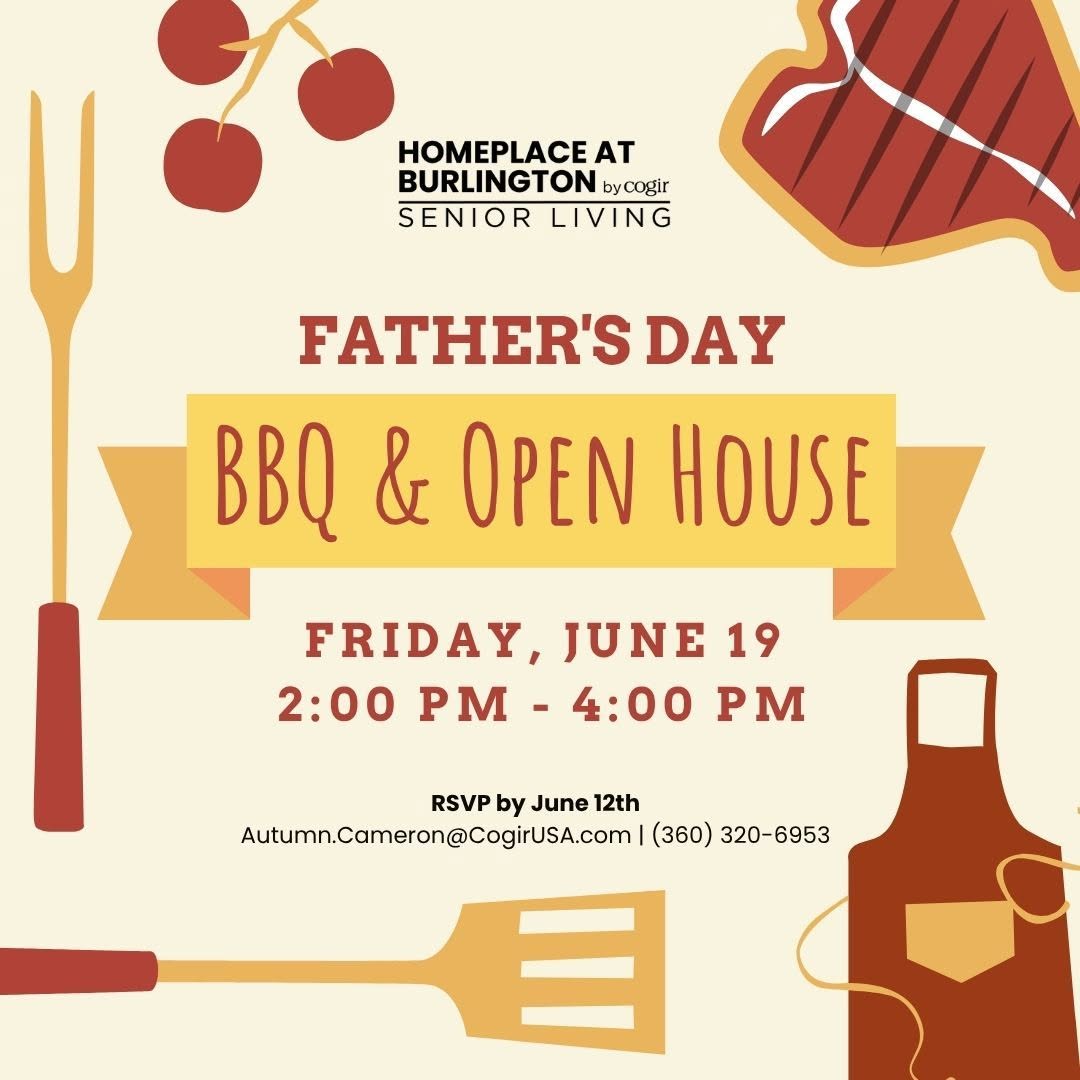 We hope you can join us at HomePlace Memory care for a BBQ Open House. Enjoy live music and lawn game fun as we celebrate Father’s Day!