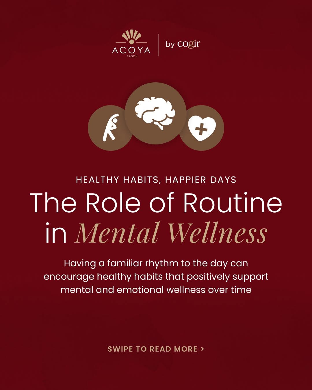 Routine plays an important role in supporting mental wellness at any stage of life. From creating a sense of stability to encouraging movement, small daily habits can have a lasting impact. 🧠💛