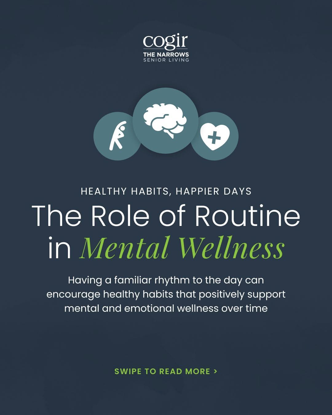 Routine plays an important role in supporting mental wellness at any stage of life. From creating a sense of stability to encouraging movement, small daily habits can have a lasting impact. 🧠💛