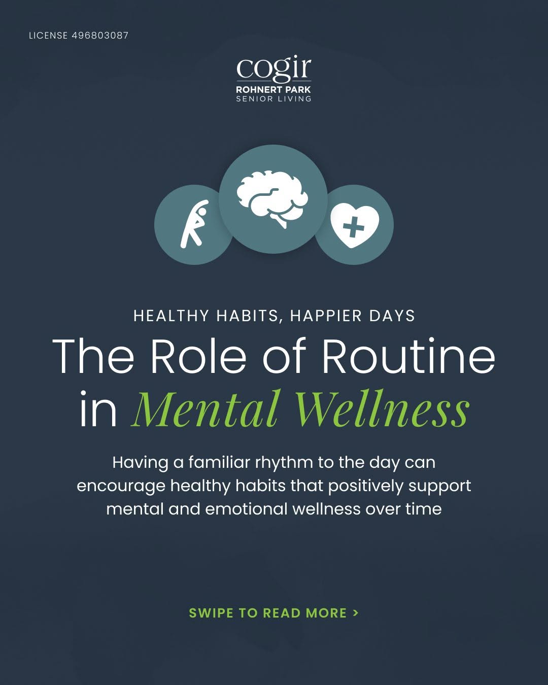 Routine plays an important role in supporting mental wellness at any stage of life. From creating a sense of stability to encouraging movement, small daily habits can have a lasting impact. 🧠💛