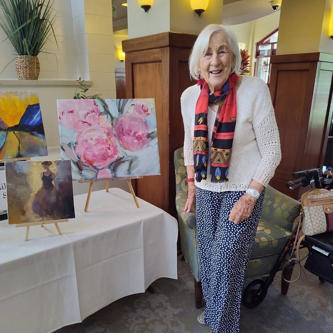 🎨✨ Creativity was on full display at our Open House last week! ✨🎨 We were honored to showcase the incredible artwork created by some of our talented residents. From beautiful paintings to stunning landscapes and floral pieces, each display reflected the creativity, passion, and life experiences that make our community so special. The event was a wonderful success, and our guests enjoyed meeting the artists, hearing their stories, and admiring their remarkable work. We are so proud to celebrate the talents of our residents and provide opportunities for them to share their gifts with others. A heartfelt thank you to everyone who attended and supported our resident artists! 💜 #CogirOfSonoma #SeniorLiving #ResidentArtists #CreativeAging #OpenHouse #SonomaCommunity #ArtShowcase #LifeAtCogir #AgingWithPurpose #SeniorArtistry