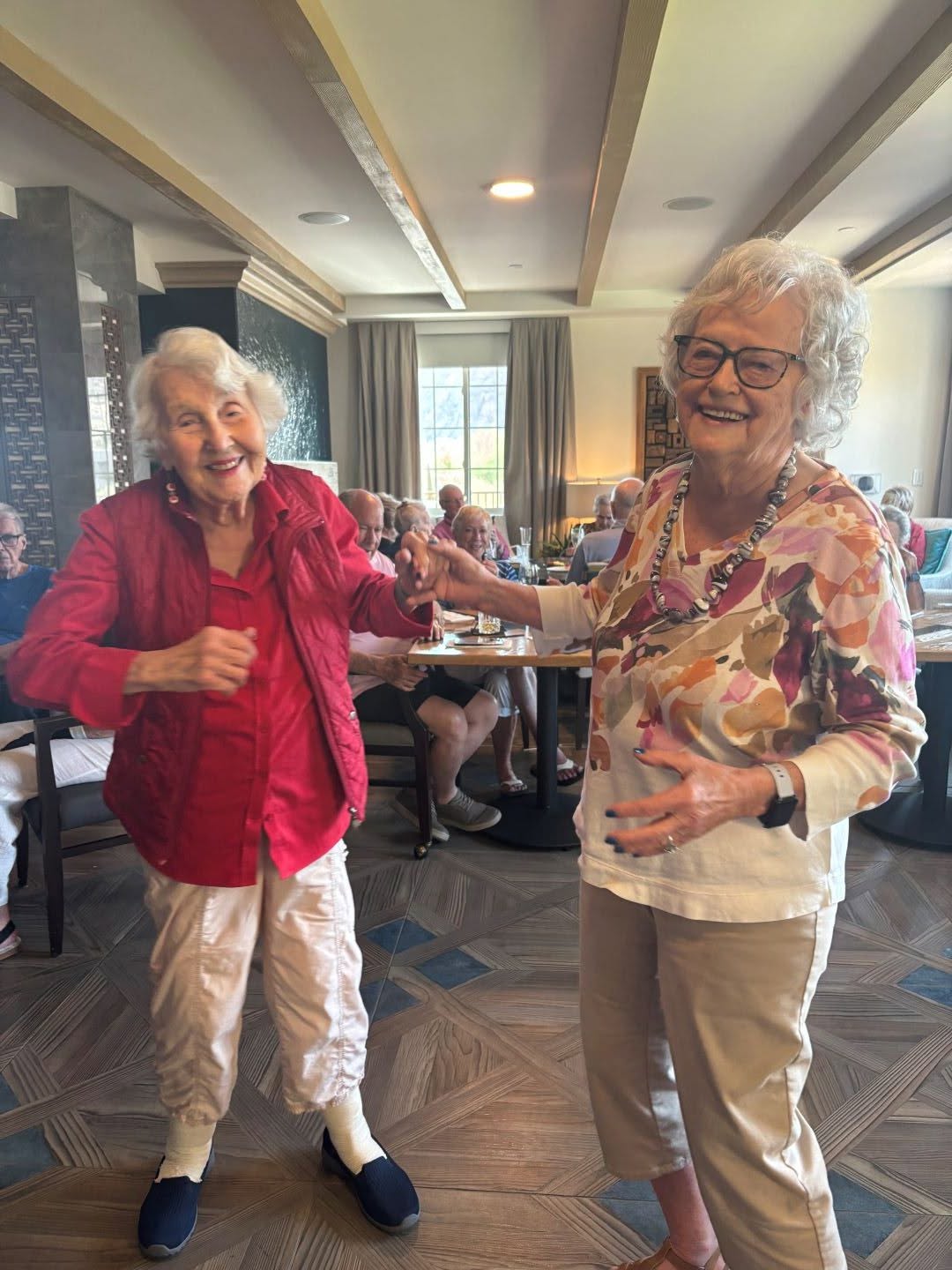 These ladies love any excuse to get up and dance!