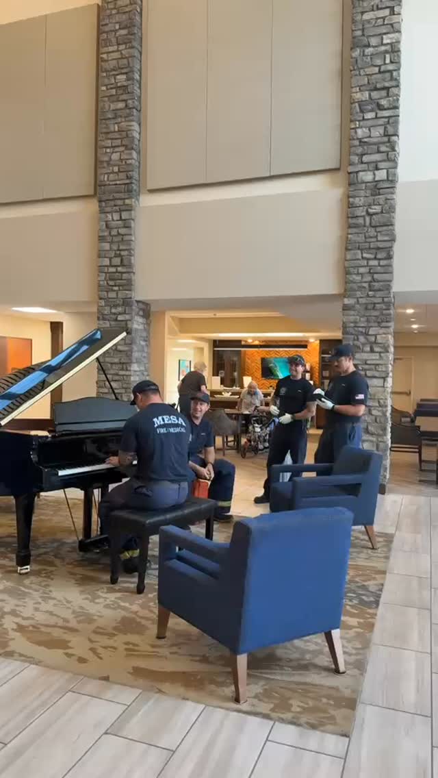 ❤️ Sometimes the most beautiful moments are the ones you never plan. Today, the Mesa Fire Department responded to assist one of our residents. After ensuring our resident was taken care of, something truly special happened. One of the firefighters sat down at the piano and treated everyone to an impromptu performance. For a few minutes, the room was filled with music, smiles, and a reminder that kindness can show up in the most unexpected ways. At Acoya Mesa, we are grateful not only for the care and professionalism of our first responders but also for the compassion and humanity they bring to our community every day. Thank you, Mesa Fire Department, for taking care of our residents and for creating a moment that none of us will soon forget. ❤️🎹🚒 #AcoyaMesa #MesaFireDepartment #CommunityKindness #LifeAtAcoya #SeniorLiving #MesaAZ #ActsOfKindness #UnexpectedJoy #Grateful #FirstResponders