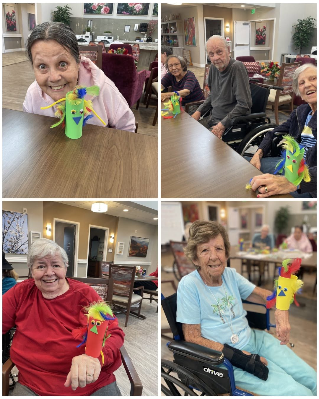 Polly want a cracker? Our Memory Care residents had a blast in our step-by-step bird-making class!