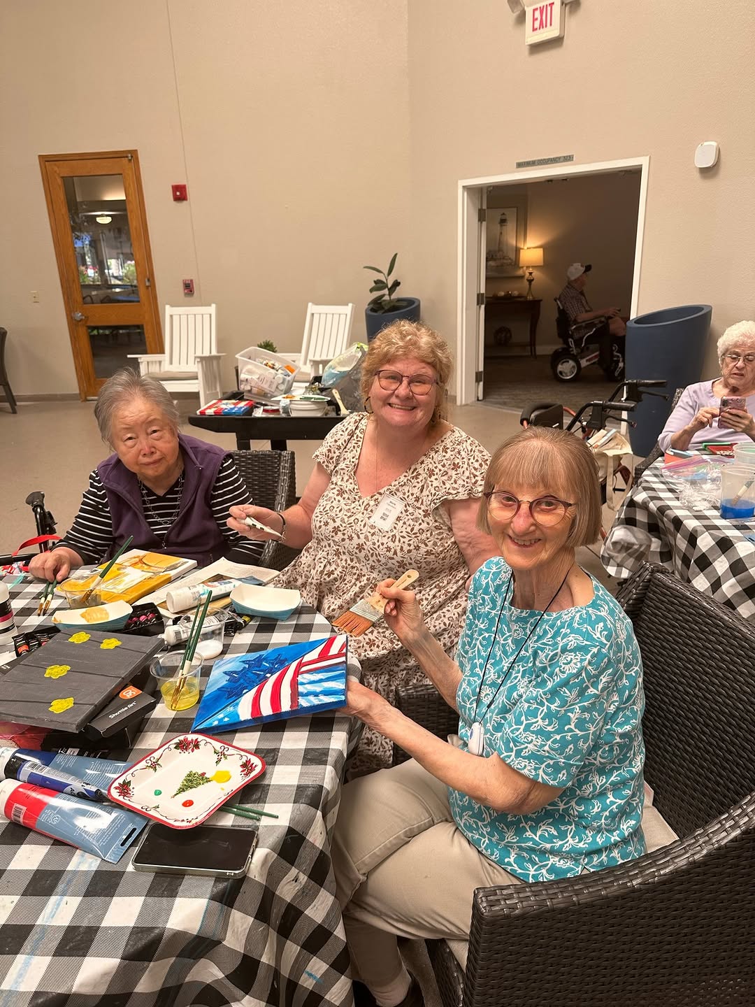 Creativity on display in red, white, and blue 🎨 Our art class brought patriotic pride to life with every brushstroke!