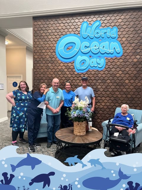 💙 Making waves at Cogir! 🌊 Our residents celebrated World Ocean Day by wearing their favorite shades of blue and coming together for a fun-filled day of ocean-inspired spirit. From navy to turquoise, everyone helped turn our community into a sea of blue! It was a wonderful way to celebrate the beauty of our oceans while sharing smiles, laughter, and time together.