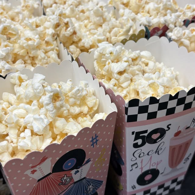 Time to take a tasty trip to the past! 🍿🎶 Our ’50s Sock Hoppy Hour brought back all the retro vibes with classic tunes, movie and popcorn served in style. Let the nostalgia begin! 💃🕺 #cogirfolsom #cogirseniorliving