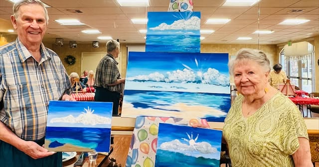 Another successful Painting Class at Cogir of Brentwood! 🎨 Our talented residents continue to amaze us with their creativity and artistic spirit. #CogirofBrentwood